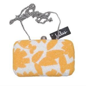 New With Tags! Lulus Ivory & Orange Beaded Clutch
